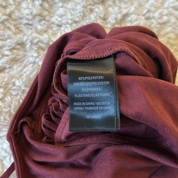 Worn once - rust red/maroon tank with fringe! - Picture 5 of 5